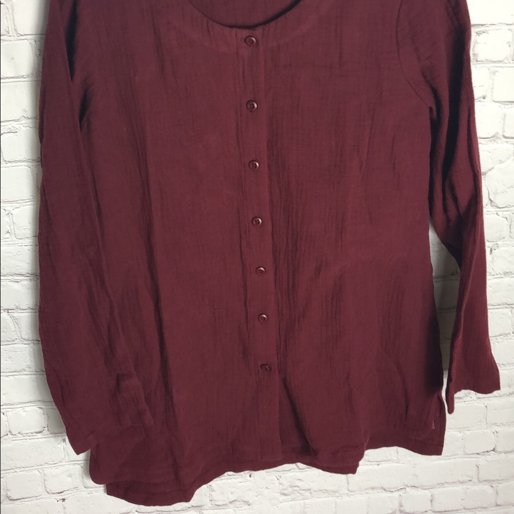 Maroon muslin linen tunic